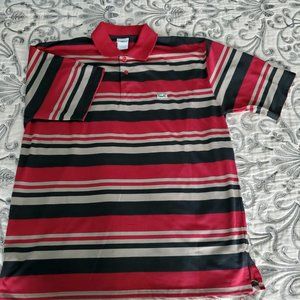 Lacoste warm tone striped polo shirt